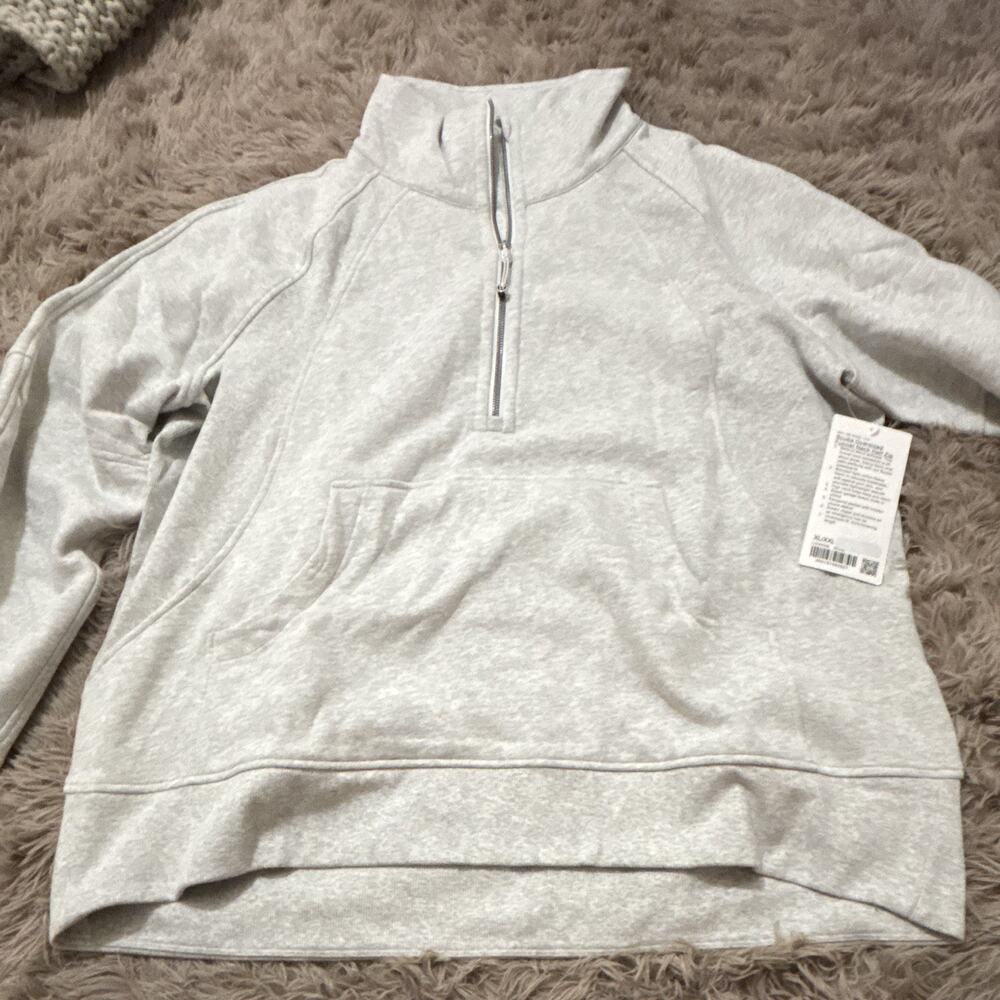 Lululemon Scuba Oversized Funnel Neck 1/2 Zip Sweatshirt Gray XL/XXL